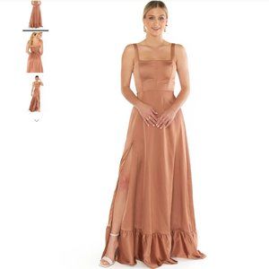 Rust Clarissa Corset Dress ~ Copper Luxe Satin Show Me Your Mumu